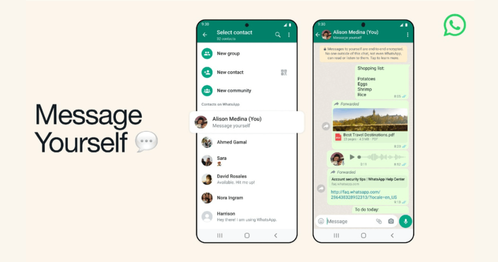 Whatsapp message yourself